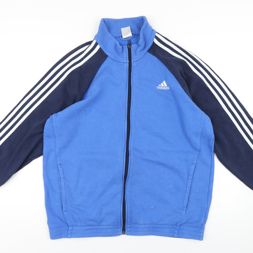 adidas Mens Blue Cotton Full Zip Sweatshirt Size XL