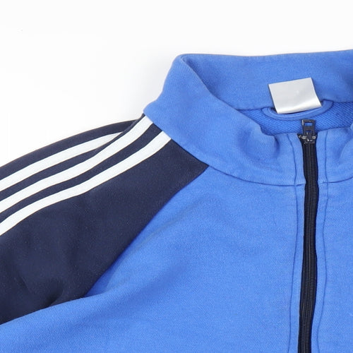 adidas Mens Blue Cotton Full Zip Sweatshirt Size XL