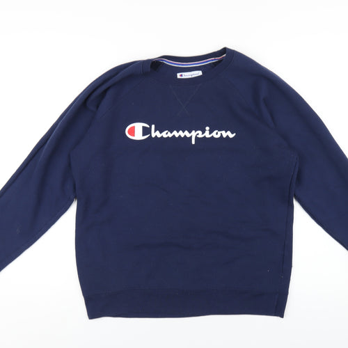 Champion Mens Blue Polyester Pullover Sweatshirt Size L