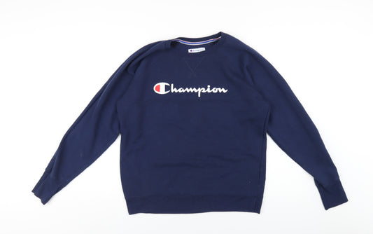 Champion Mens Blue Polyester Pullover Sweatshirt Size L