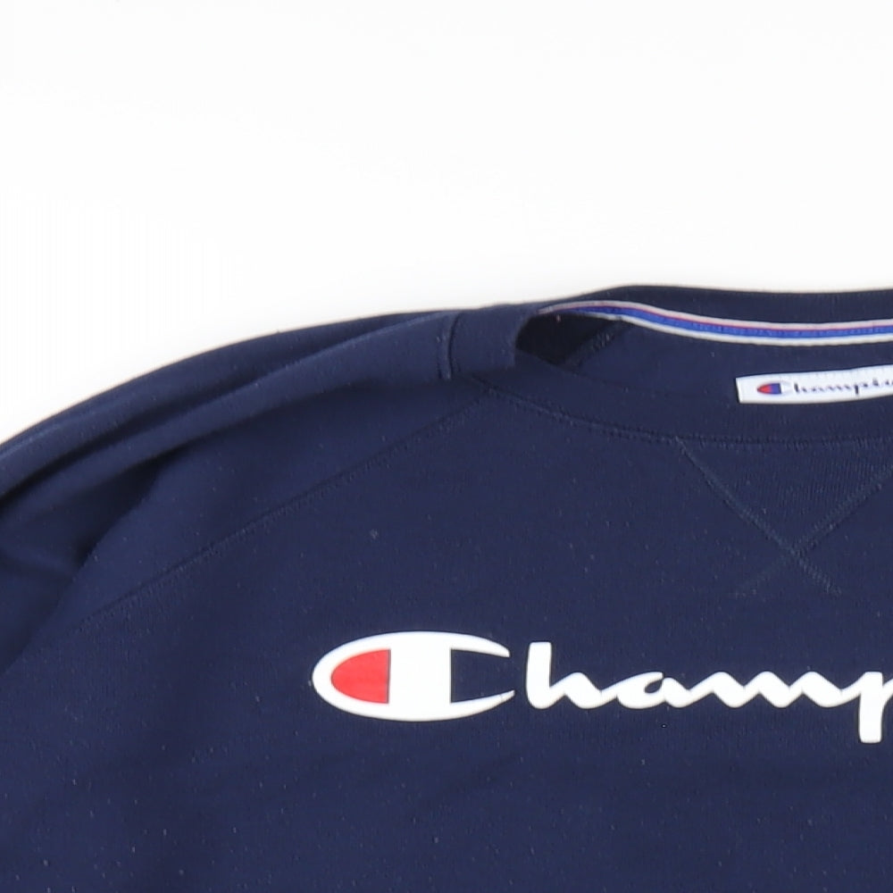 Champion Mens Blue Polyester Pullover Sweatshirt Size L