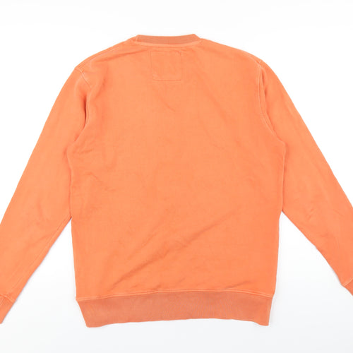 Crew Clothing Mens Orange Cotton Pullover Sweatshirt Size S