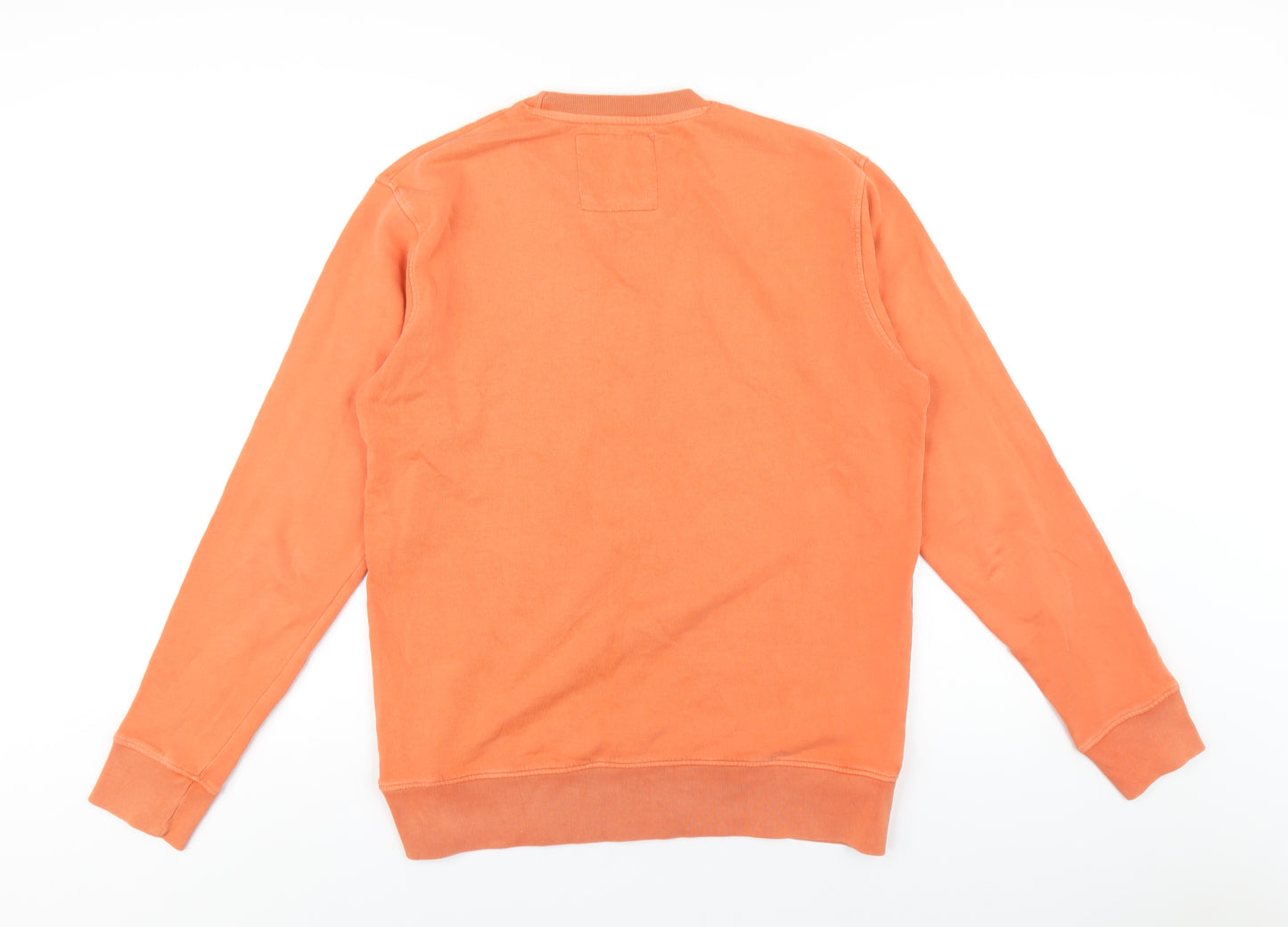 Crew Clothing Mens Orange Cotton Pullover Sweatshirt Size S