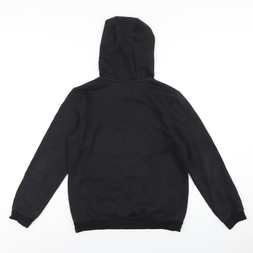 adidas Boys Black Cotton Pullover Hoodie Size 11-12 Years Pullover