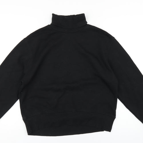 Zara Womens Black Cotton Pullover Sweatshirt Size M Pullover