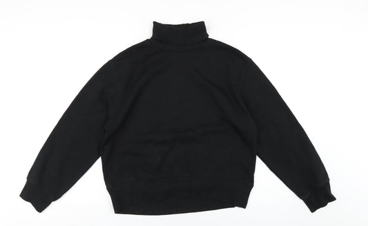 Zara Womens Black Cotton Pullover Sweatshirt Size M Pullover