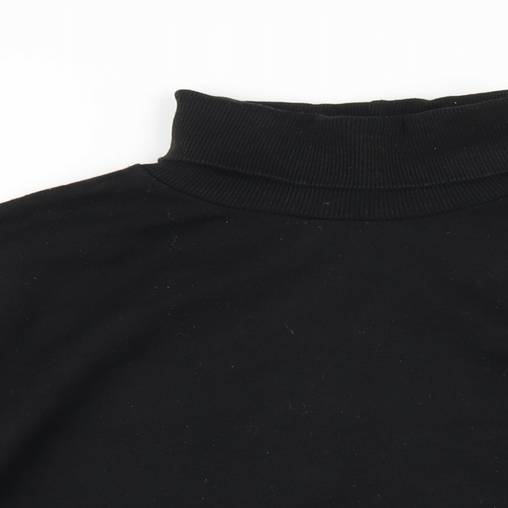 Zara Womens Black Cotton Pullover Sweatshirt Size M Pullover