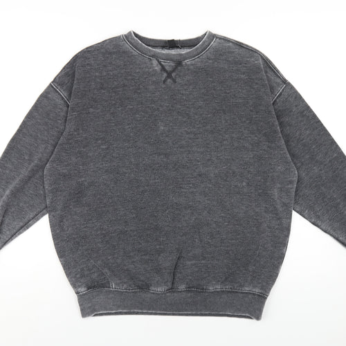 New Look Mens Grey Cotton Pullover Sweatshirt Size S