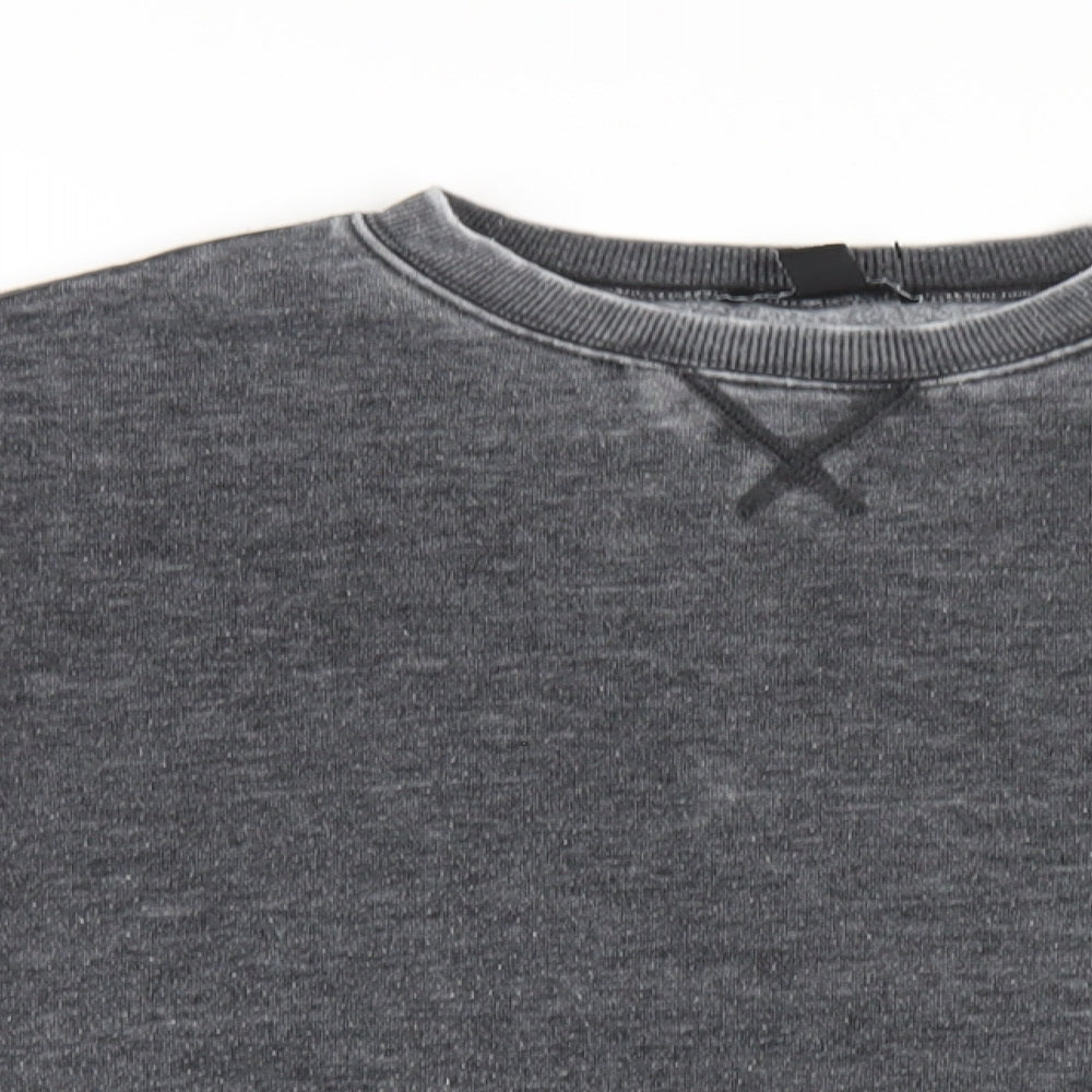 New Look Mens Grey Cotton Pullover Sweatshirt Size S