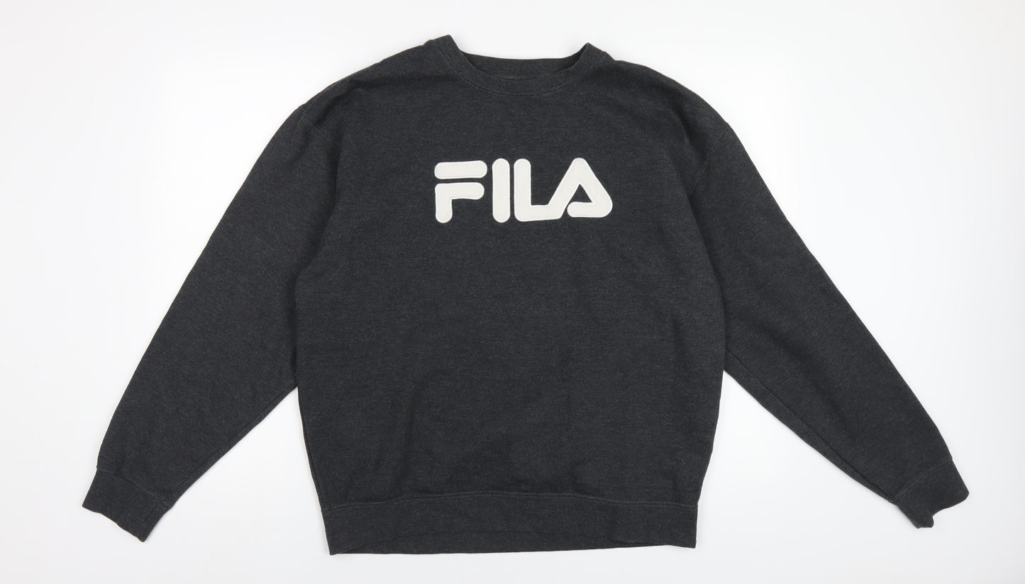 FILA Mens Grey Cotton Pullover Sweatshirt Size L