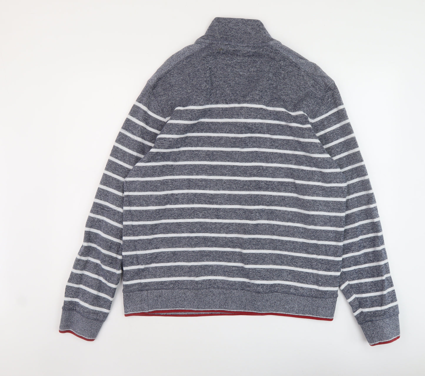 Blue Harbour Mens Black Striped Cotton Pullover Sweatshirt Size XL