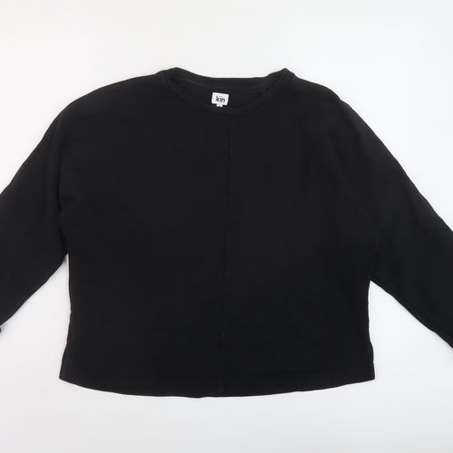 John Lewis Womens Black Cotton Pullover Sweatshirt Size M Pullover