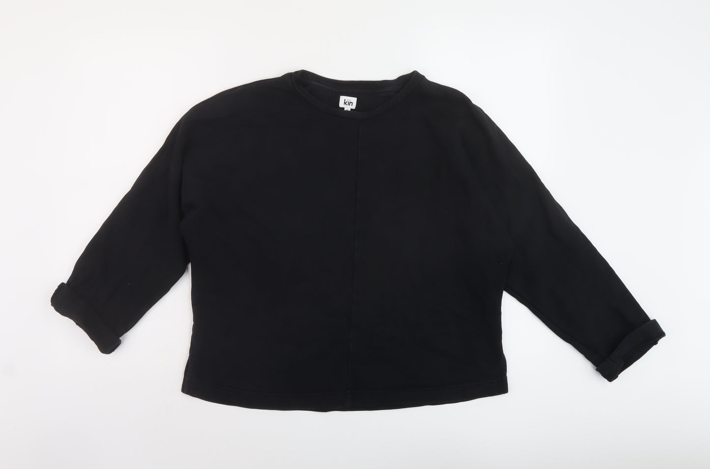 John Lewis Womens Black Cotton Pullover Sweatshirt Size M Pullover