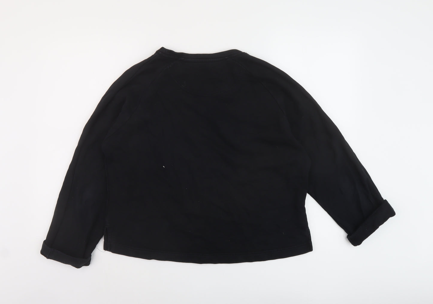 John Lewis Womens Black Cotton Pullover Sweatshirt Size M Pullover