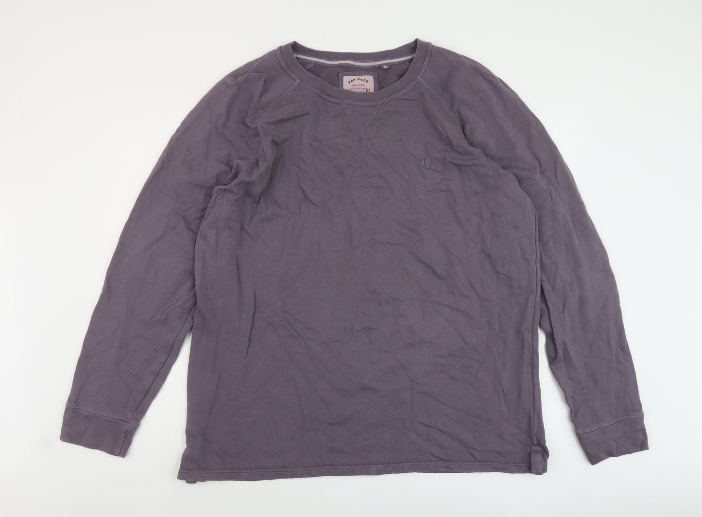 Fat Face Mens Purple Cotton Pullover Sweatshirt Size XL