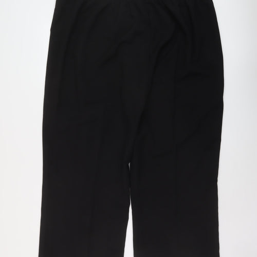 Yours Womens Black Polyester Trousers Size 24 L26 in Regular