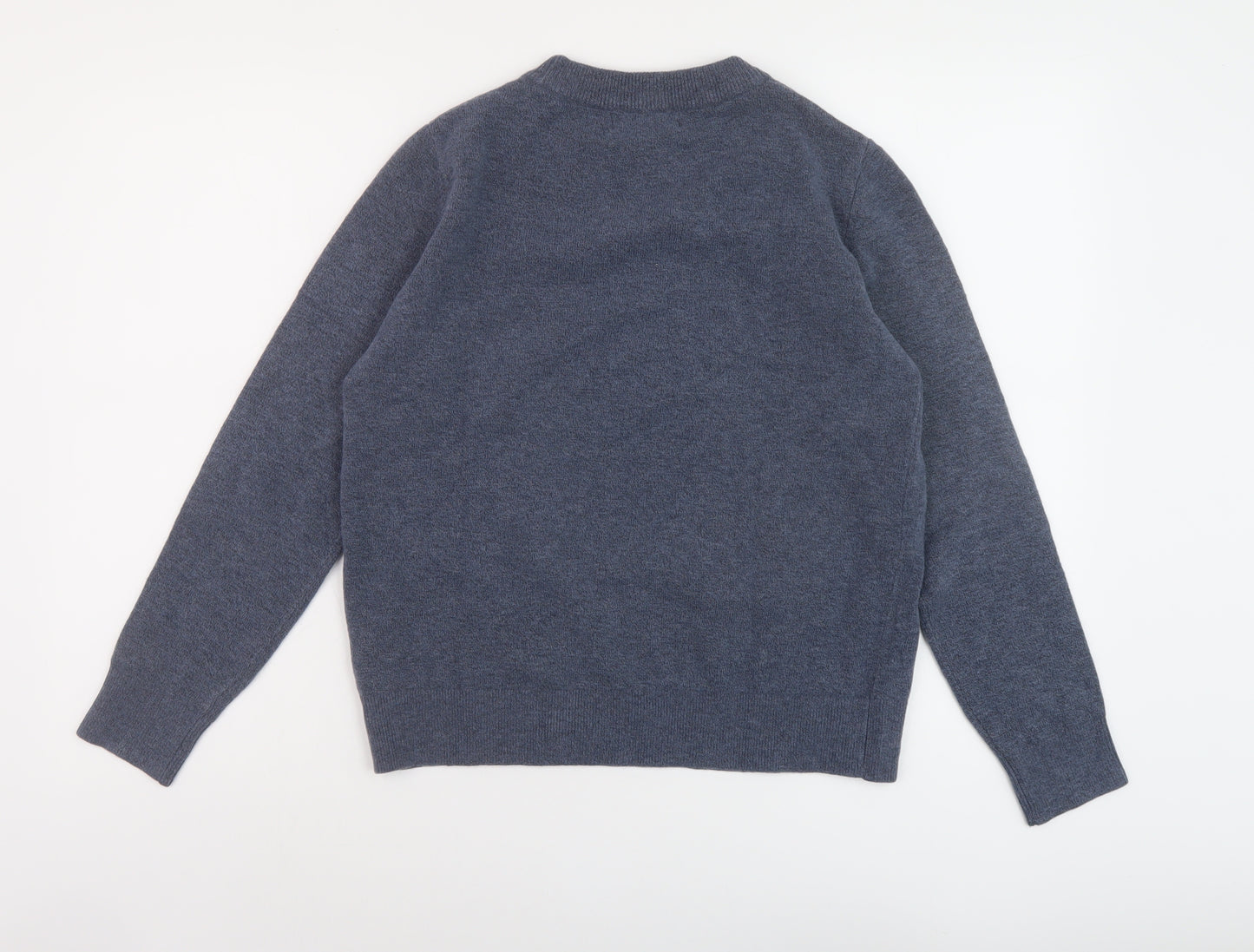 Marks and Spencer Womens Blue Mock Neck Polyester Pullover Jumper Size S