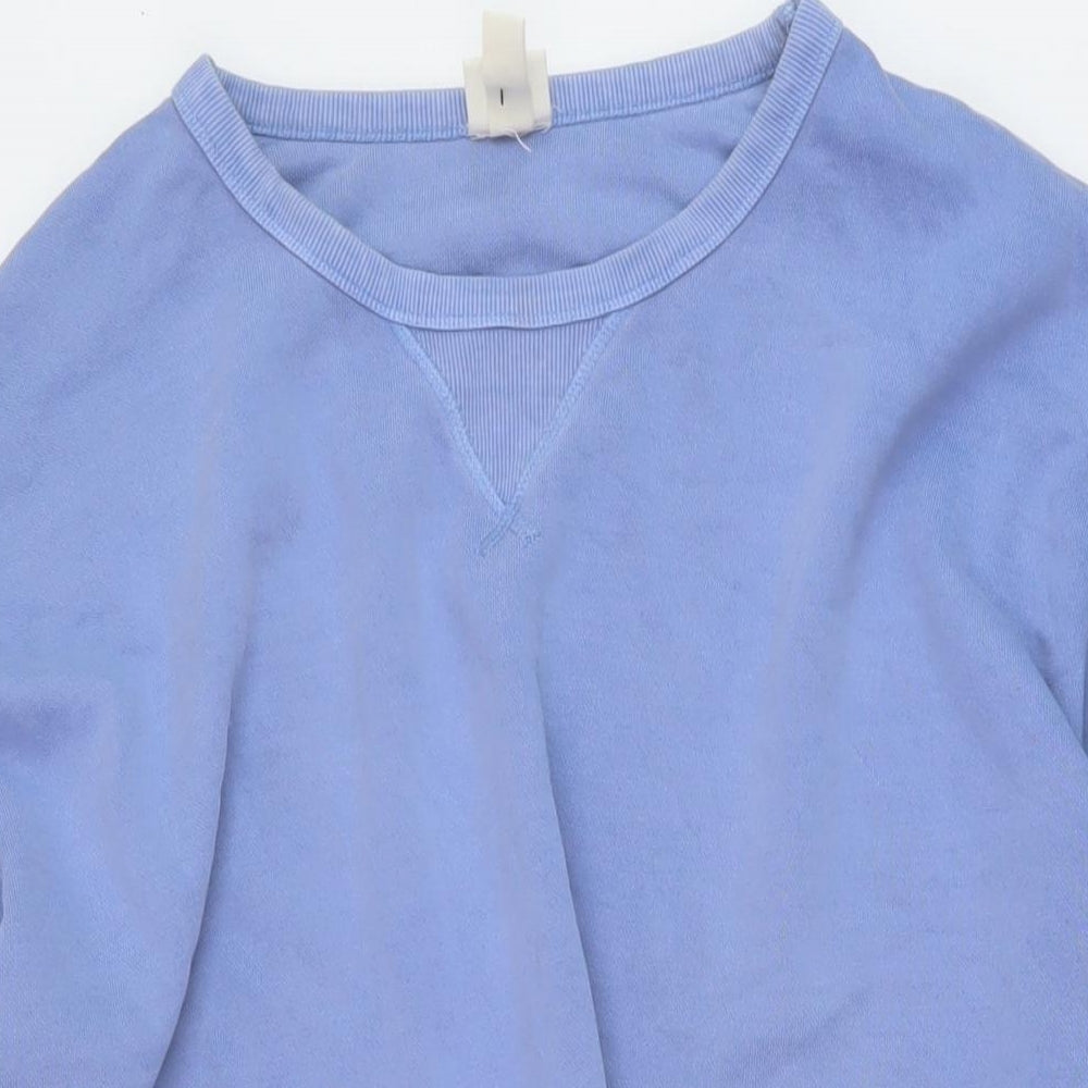 H&M Womens Blue Cotton A-Line Size XL Round Neck Pullover