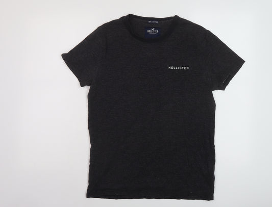 Hollister Mens Grey Cotton T-Shirt Size S Crew Neck