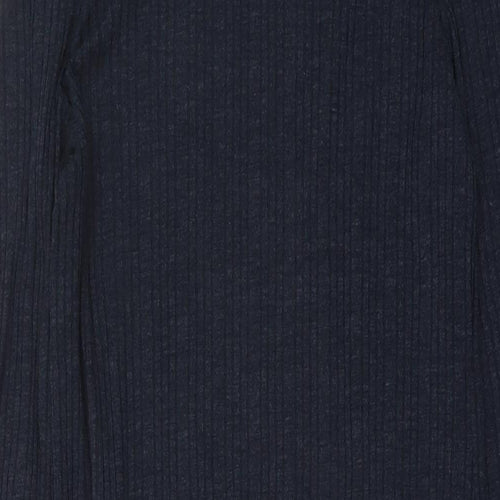 Marks and Spencer Womens Blue Polyester Jumper Dress Size 12 Roll Neck Pullover