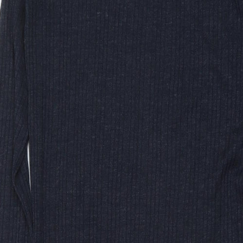 Marks and Spencer Womens Blue Polyester Jumper Dress Size 12 Roll Neck Pullover