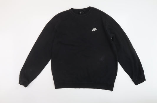 Nike Mens Black Cotton Pullover Sweatshirt Size L