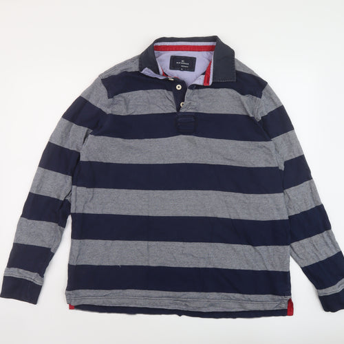 Blue Harbour Mens Blue Striped Cotton Pullover Sweatshirt Size XL