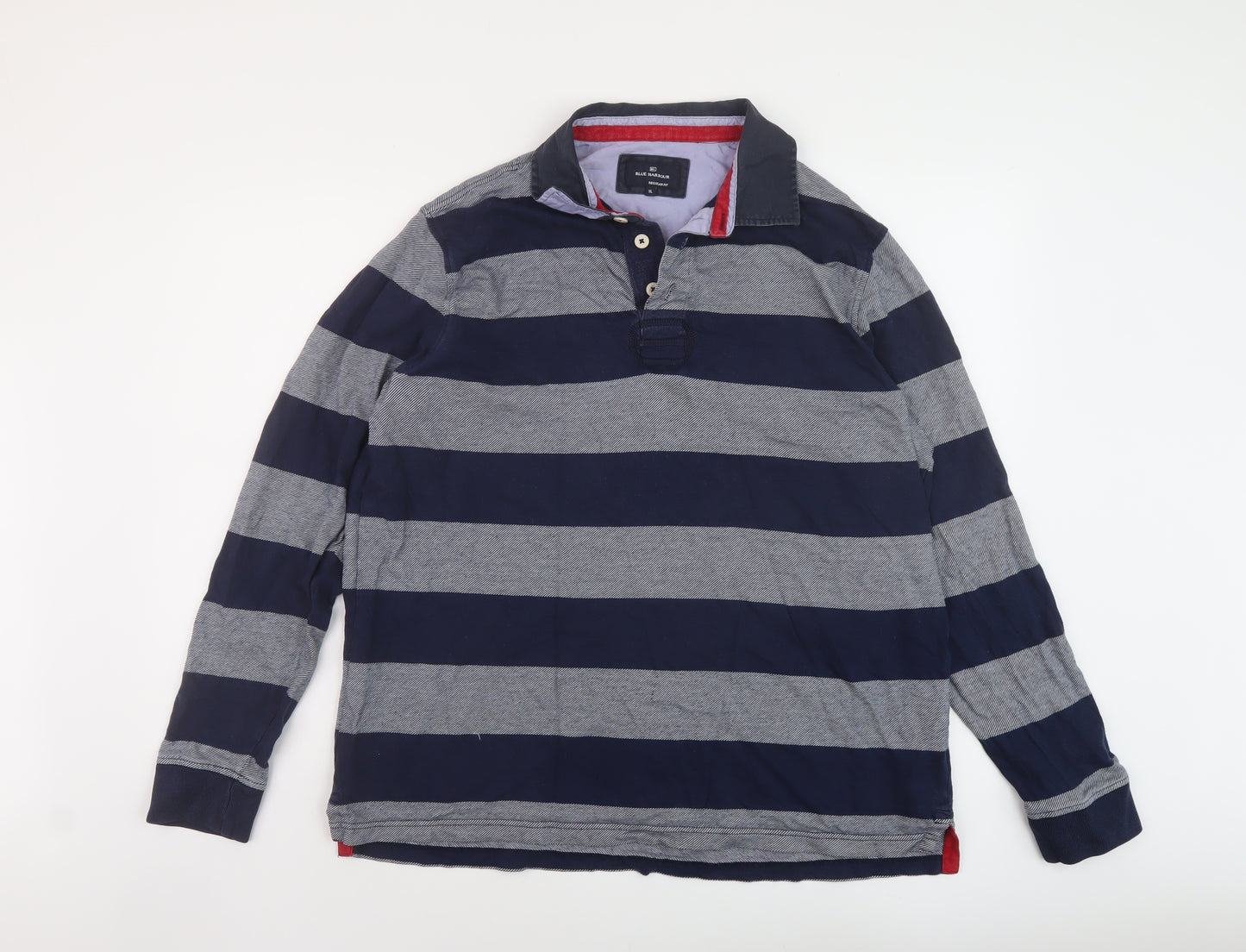 Blue Harbour Mens Blue Striped Cotton Pullover Sweatshirt Size XL