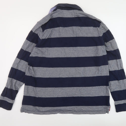 Blue Harbour Mens Blue Striped Cotton Pullover Sweatshirt Size XL