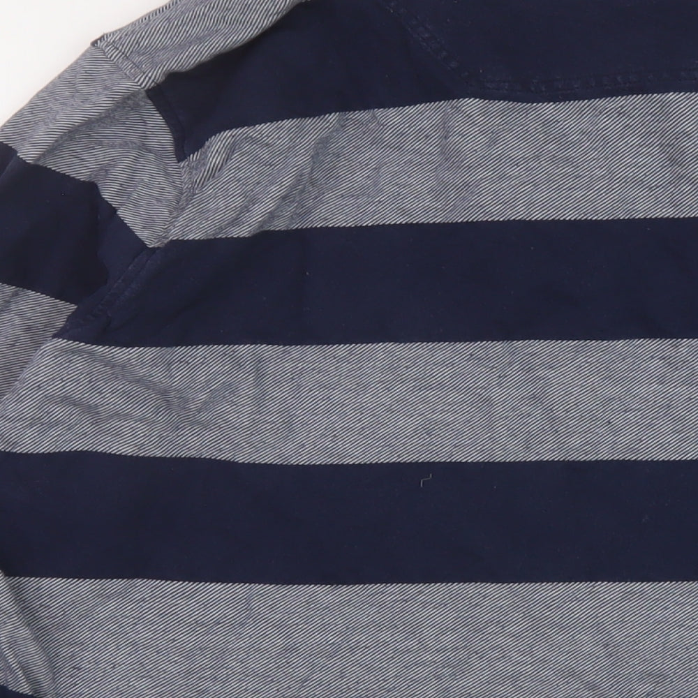 Blue Harbour Mens Blue Striped Cotton Pullover Sweatshirt Size XL