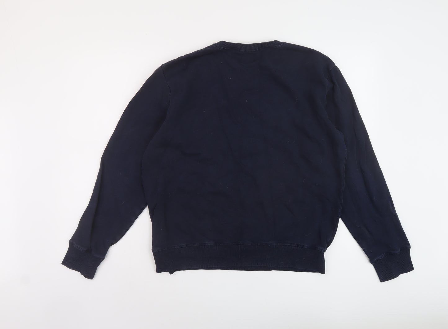 Zara Mens Blue Cotton Pullover Sweatshirt Size XL - Vintage