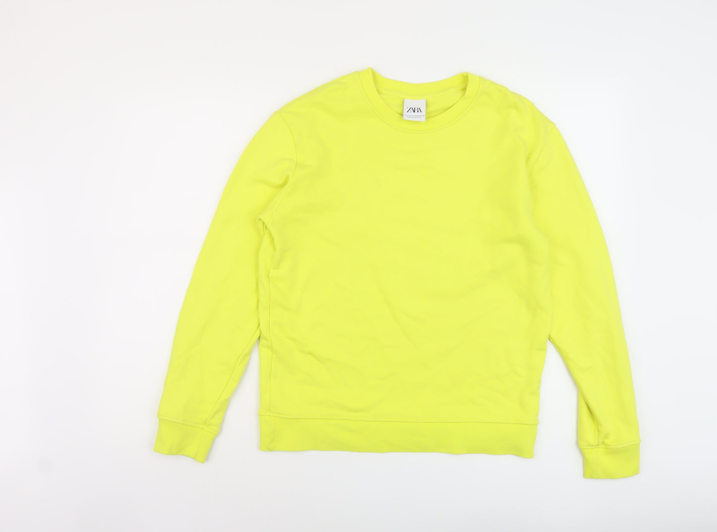 Zara Womens Green Cotton Pullover Sweatshirt Size M Pullover