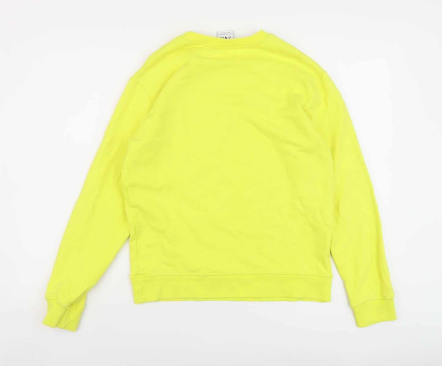 Zara Womens Green Cotton Pullover Sweatshirt Size M Pullover