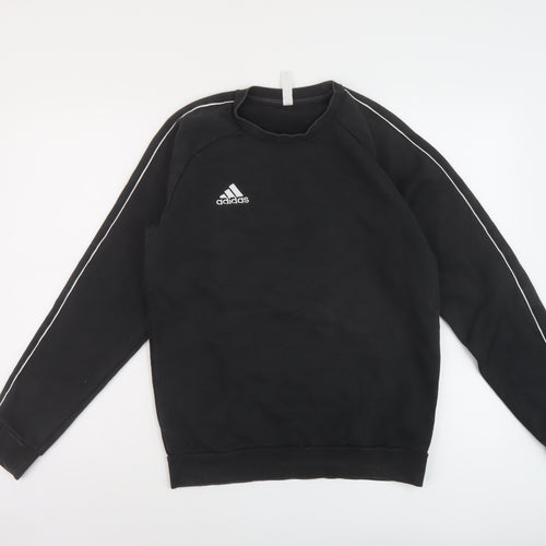 adidas Mens Black Cotton Pullover Sweatshirt Size S