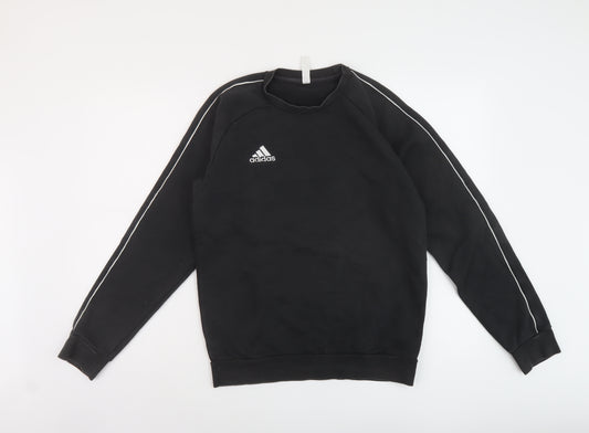 adidas Mens Black Cotton Pullover Sweatshirt Size S