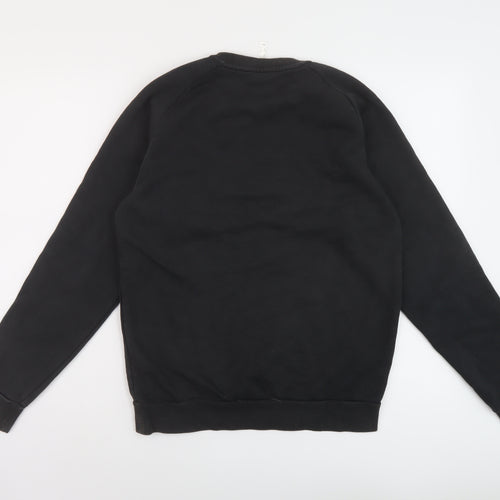 adidas Mens Black Cotton Pullover Sweatshirt Size S