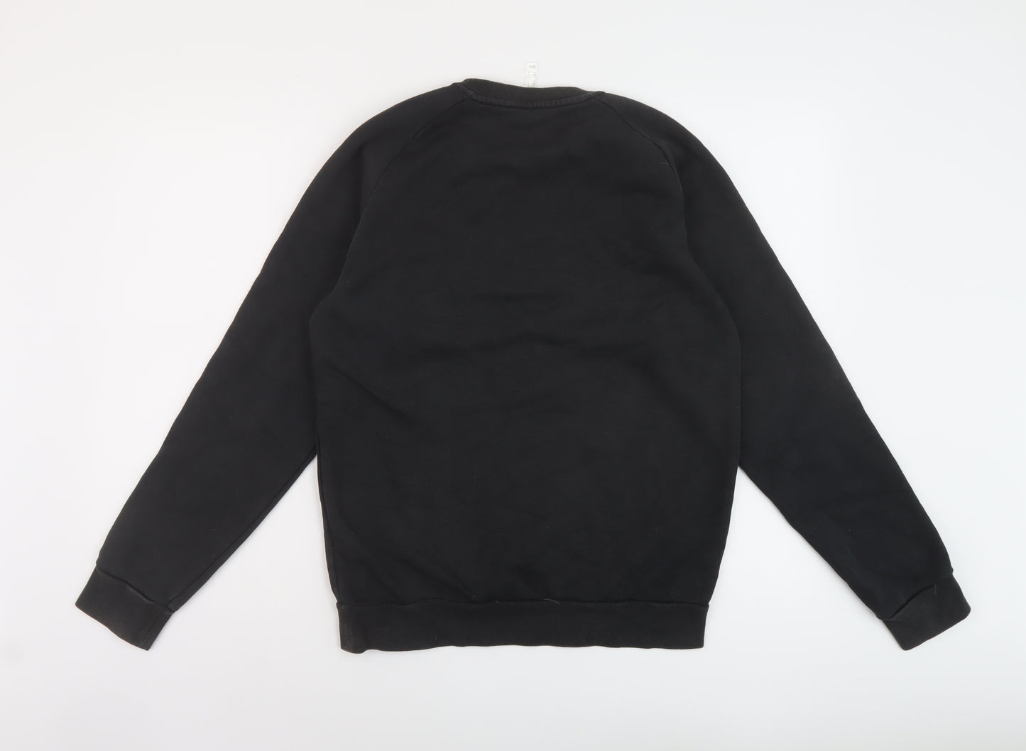 adidas Mens Black Cotton Pullover Sweatshirt Size S