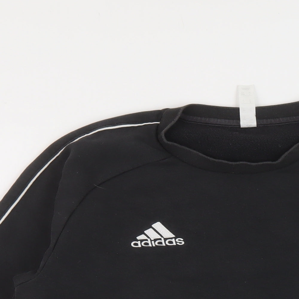 adidas Mens Black Cotton Pullover Sweatshirt Size S