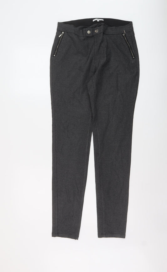 EDC Womens Grey Viscose Trousers Size 10 L31 in Regular Snap