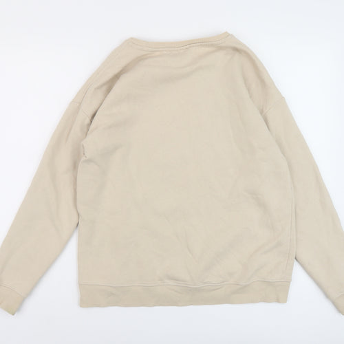 Peanuts Womens Beige Cotton Pullover Sweatshirt Size M Pullover