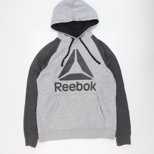 Reebok Mens Grey Cotton Pullover Hoodie Size S