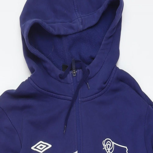 Umbro Mens Blue Cotton Full Zip Hoodie Size S