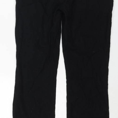 Karen Millen Womens Black Wool Trousers Size 16 L27 in Regular Zip - Button Detail