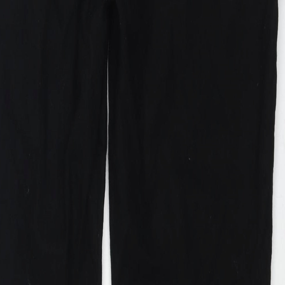 Karen Millen Womens Black Wool Trousers Size 16 L27 in Regular Zip - Button Detail