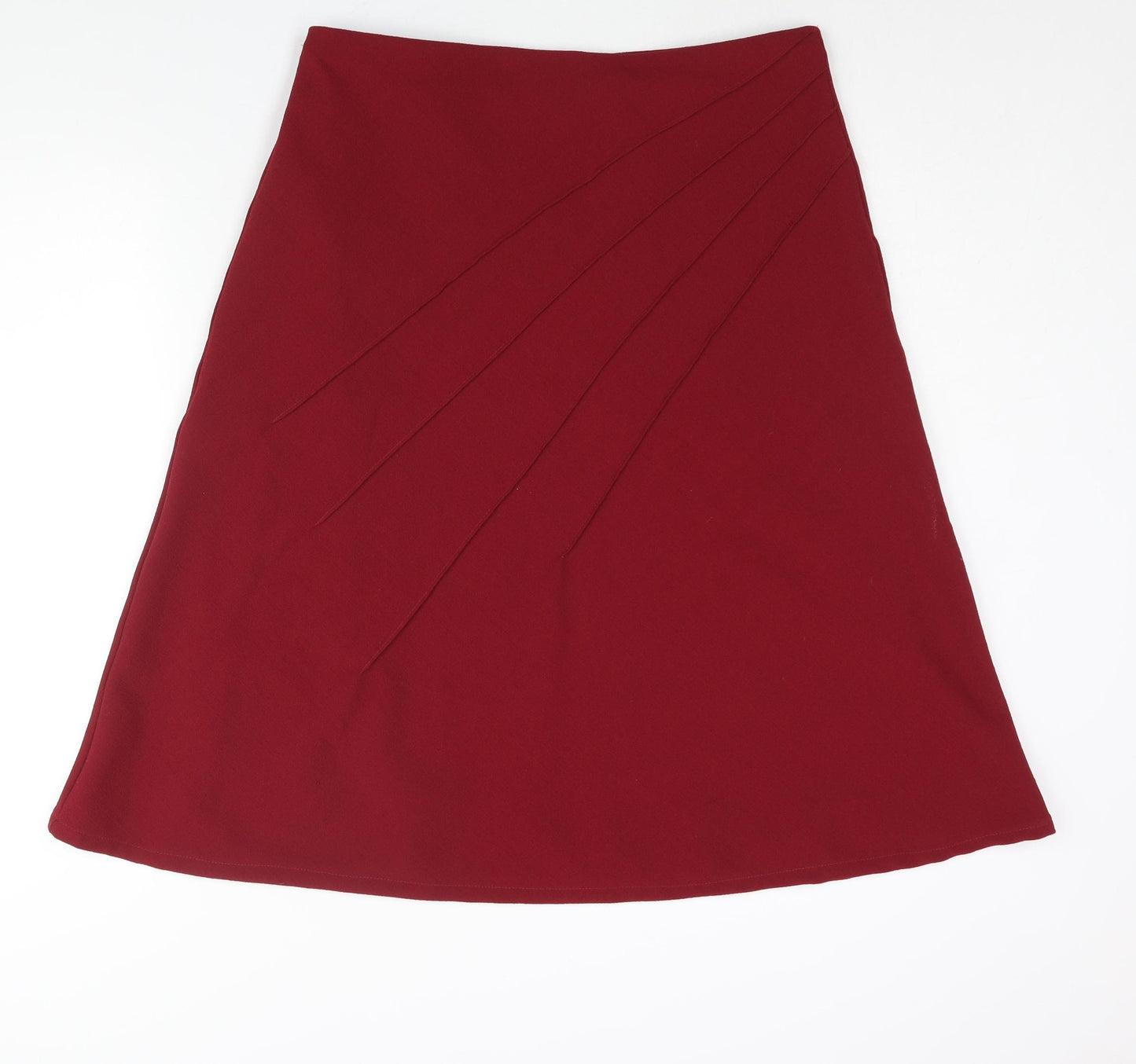 Marks and Spencer Womens Red Polyester A-Line Skirt Size 16