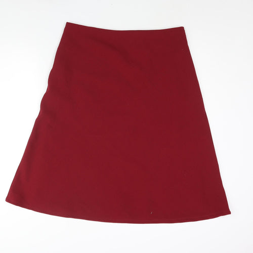 Marks and Spencer Womens Red Polyester A-Line Skirt Size 16