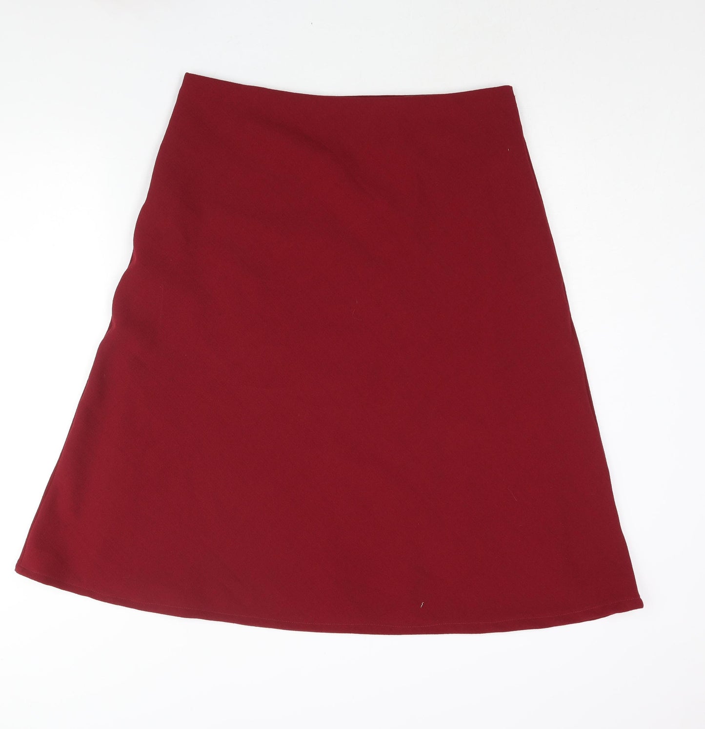 Marks and Spencer Womens Red Polyester A-Line Skirt Size 16