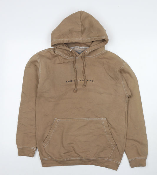 Take Two Clothing Mens Brown Polyester Pullover Hoodie Size S - Logo