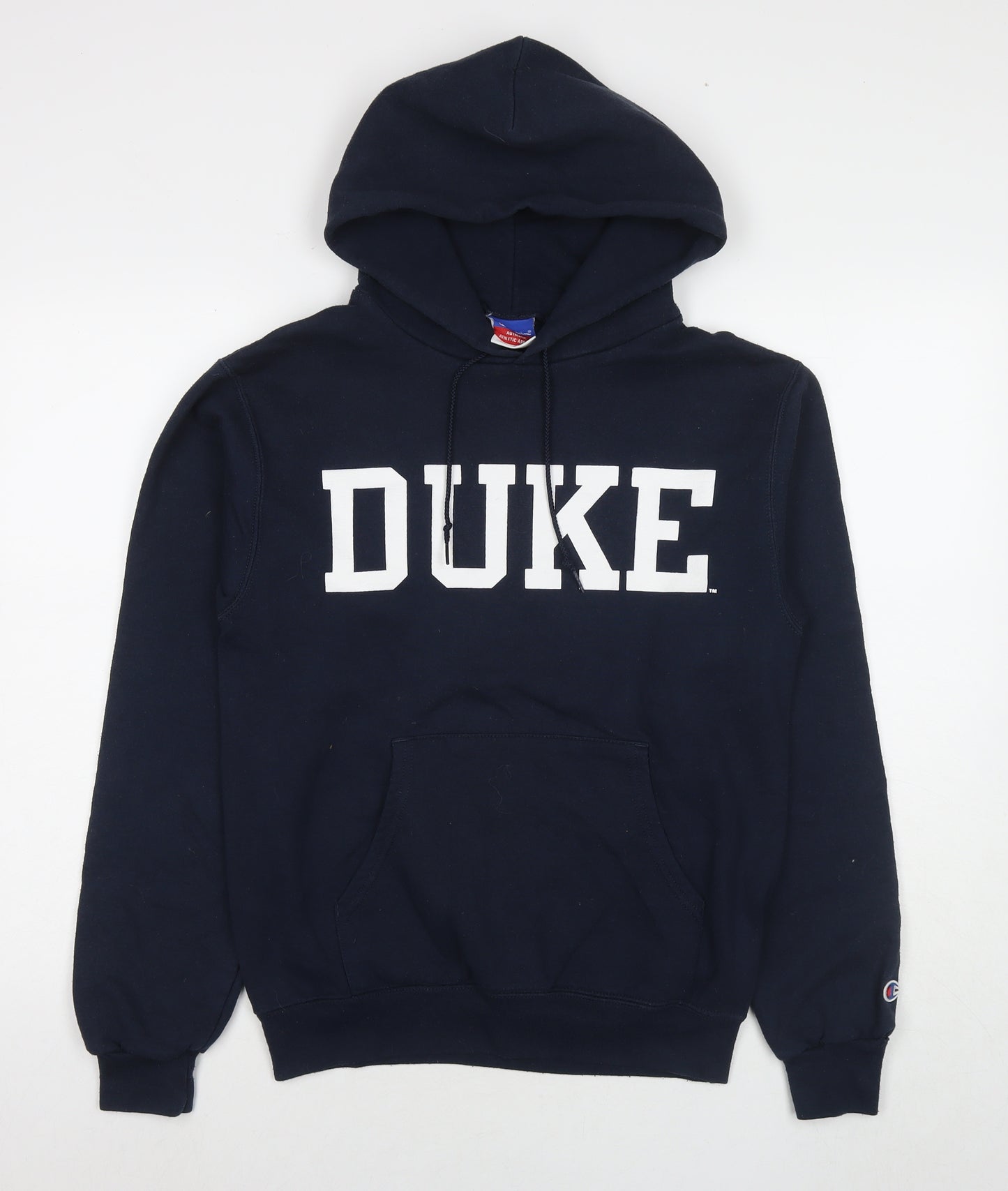 Champion Mens Blue Cotton Pullover Hoodie Size S - DUKE