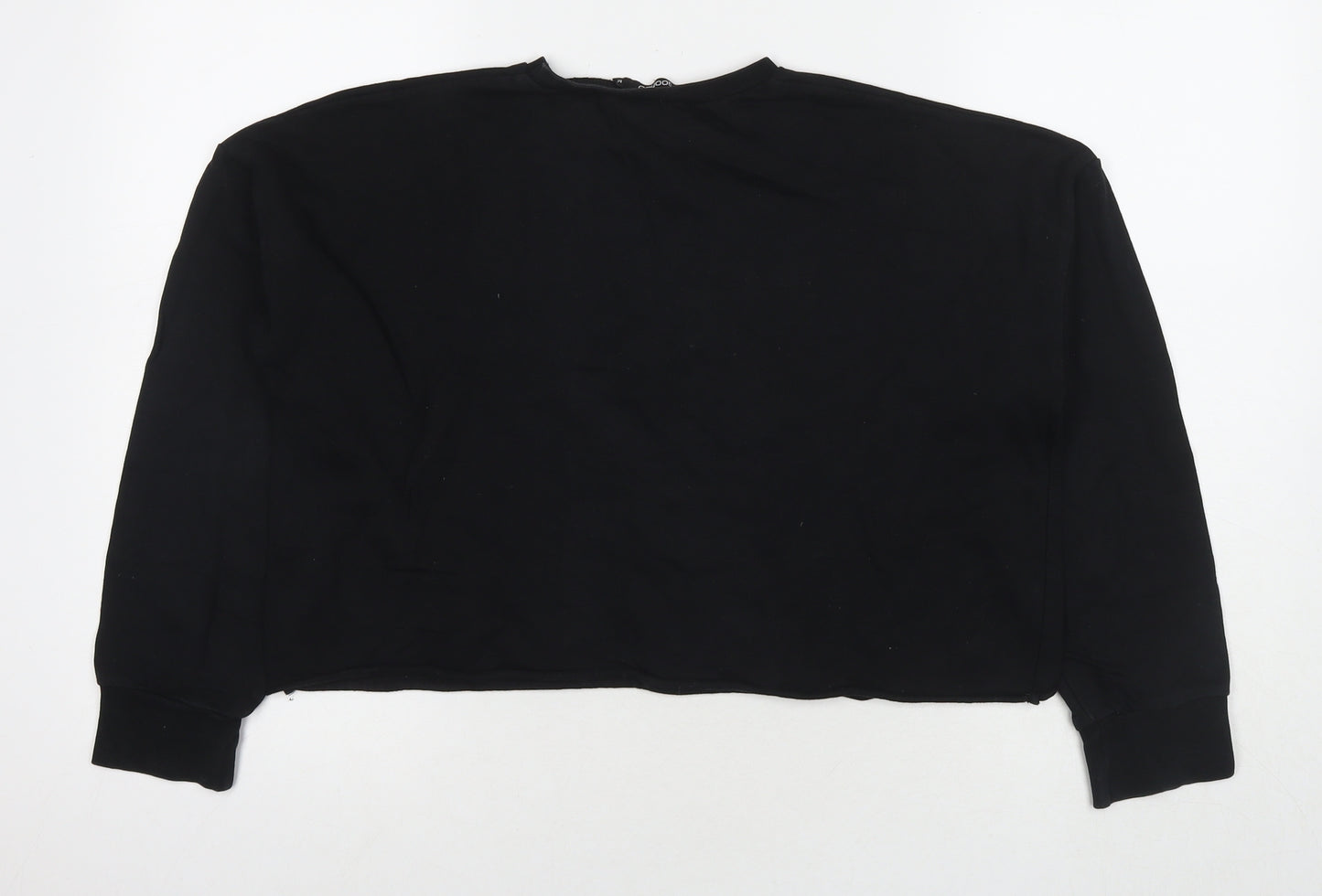 Boohoo Womens Black Cotton Pullover Sweatshirt Size M Pullover - Beverly Hills Cropped